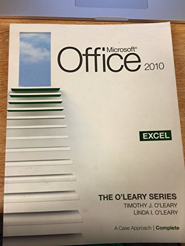 Beispielbild fr Microsoft Office Excel 2010 : A Case Approach zum Verkauf von Better World Books