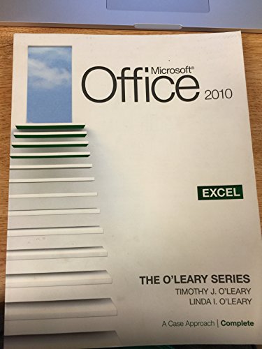 Imagen de archivo de Microsoft Office Excel 2010 : A Case Approach a la venta por Better World Books