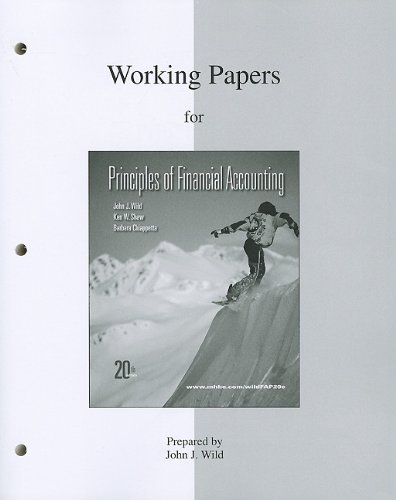 Stock image for Working Papers (print) for Principles of Financial Accounting (CH 1-17) for sale by HPB-Red