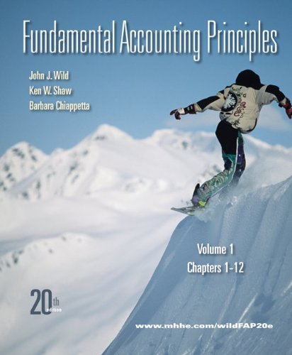 Imagen de archivo de Fundamental Accounting Principles, Volume 1: Chapters 1-12 a la venta por ThriftBooks-Atlanta