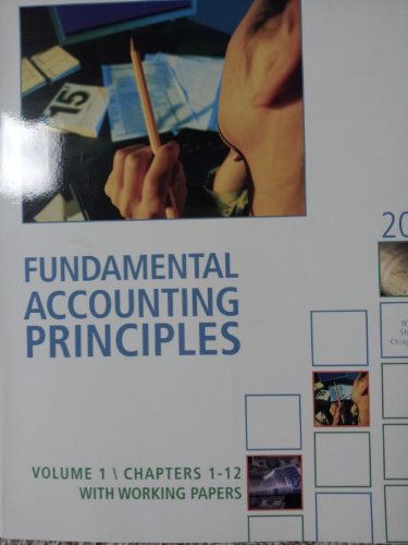 Stock image for Fundamental Accounting Principles, Vol. 1, Chapters 1-12 with Working Papers, 20th Edition for sale by HPB-Red