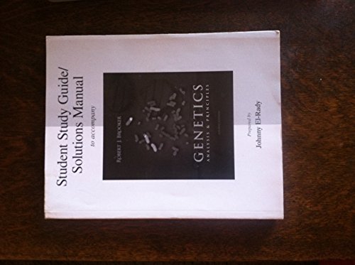 Imagen de archivo de Student Study Guide/Solutions Manual for Genetics a la venta por SecondSale