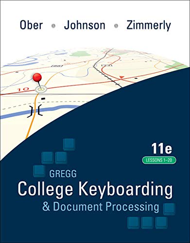 Beispielbild fr Gregg College Keyboarding & Document Processing (GDP); Lessons 1-20 text zum Verkauf von BooksRun