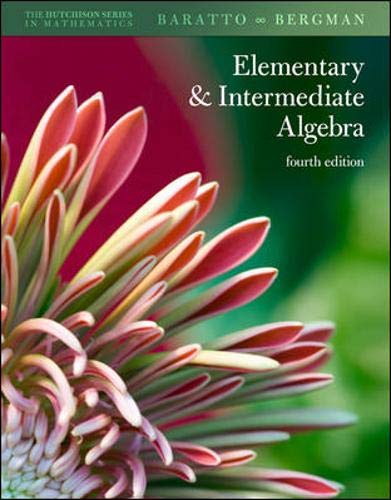 Beispielbild fr Hutchison's Elementary and Intermediate Algebra (Hutchison Series in Mathematics) zum Verkauf von Cronus Books