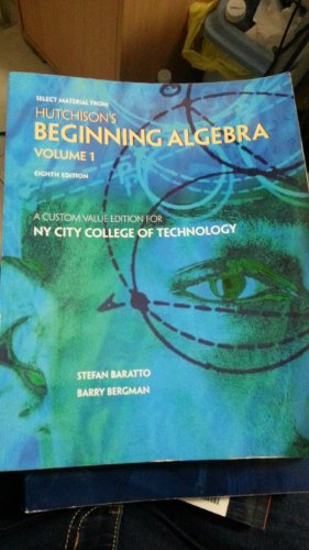 Imagen de archivo de Hutchison's Beginning Algebra (The Hutchison Series in Mathematics) a la venta por HPB-Red