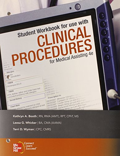 Imagen de archivo de Student Workbook for use with Clinical Procedures for Medical Assisting a la venta por Solr Books