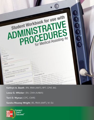 Stock image for Student Workbook for use with Administrative Procedures for Medical Assisting for sale by HPB-Red