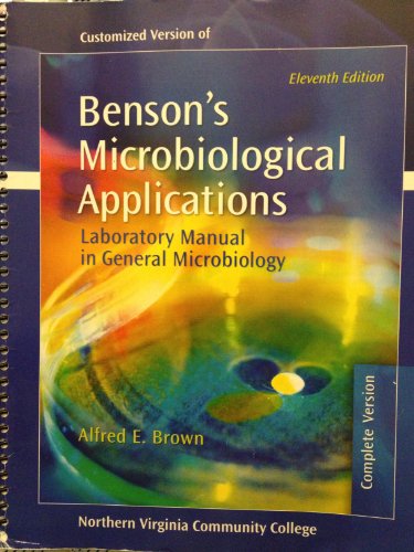 Imagen de archivo de Benson's Microbiological Applications : Laboratory Manual in General Microbiology a la venta por SecondSale