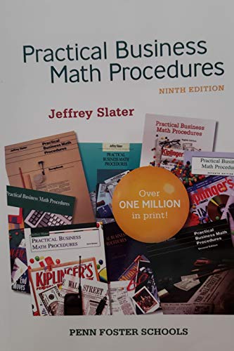 Beispielbild fr Practical Business Math Procedures (Penn Foster Schools) zum Verkauf von Better World Books