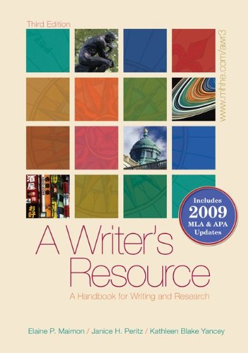 Beispielbild fr A Writer's Resource (spiral-bound) 2009 APA & MLA Update, Student Edition zum Verkauf von SecondSale