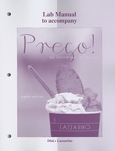 Beispielbild fr Laboratory Manual for Prego! zum Verkauf von Zoom Books Company
