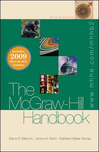 Beispielbild fr The McGraw-Hill Handbook (paperback) - 2009 MLA & APA Update, Student Edition zum Verkauf von HPB-Red