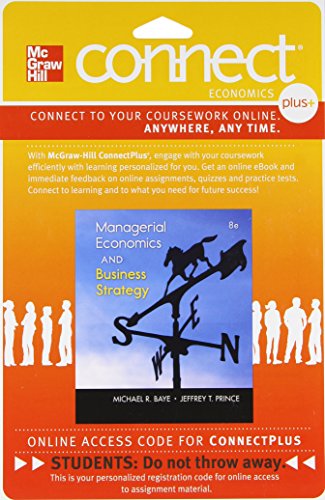 Imagen de archivo de Connect 1-Semester Access Card for Managerial Economics a la venta por SecondSale