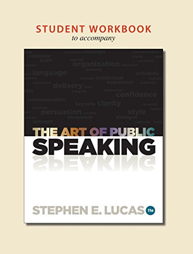 Stock image for Student Workbook to accompany The Art of Public Speaking for sale by BooksRun
