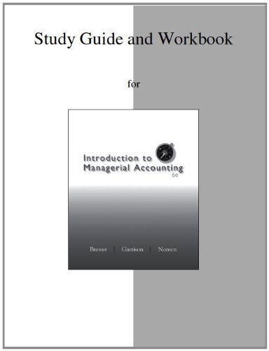 Beispielbild fr Study Guide and Workbook for Introduction to Managerial Accounting zum Verkauf von BookHolders
