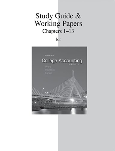 9780077430573: Study Guide & Working Papers to accompany College Accounting (Chapters 1-13)