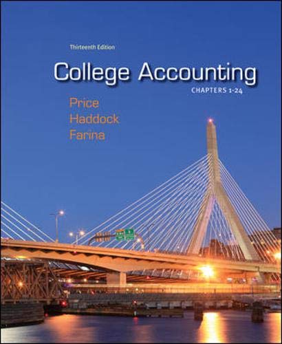 College Accounting (Chapters 1-24) (9780077430634) by Price, John; Haddock, M. David; Farina, Michael