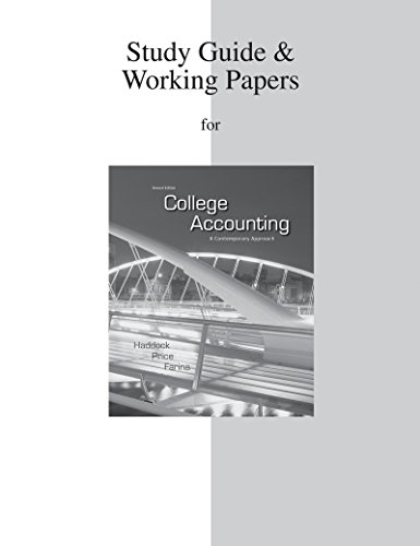 Stock image for Study Guide/ Working Papers for College Accounting for sale by Decluttr