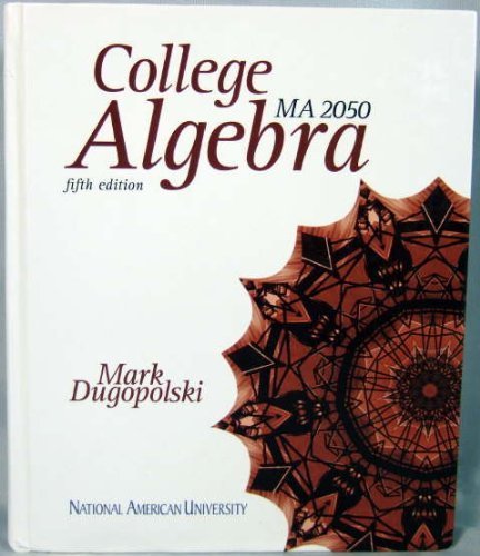 Imagen de archivo de College Algebra: MA 2050 a la venta por HPB-Red