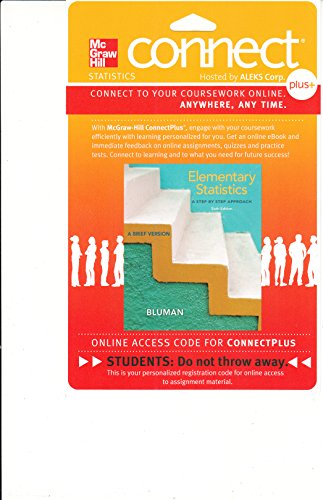 Connect Statistics hosted by ALEKS Access Card 52 Weeks for Elementary Statistics: A Brief Version (9780077438845) by ALEKS Corporation; Bluman, Allan
