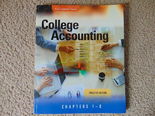 Stock image for College Accounting, 12th Edition Chapters 1-6 Price/Haddock/Farina for sale by SecondSale