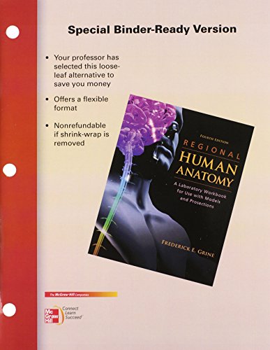 9780077442910: Regional Human Anatomy: A Laboratory Workbook for Use With Models and Prosection