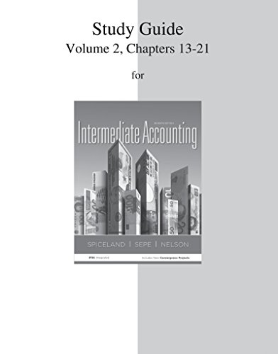 Beispielbild fr Study Guide Volume 2 for Intermediate Accounting zum Verkauf von Book Lover's Warehouse