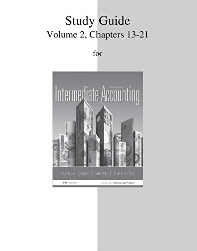 Imagen de archivo de Study Guide Volume 2 for Intermediate Accounting a la venta por Better World Books