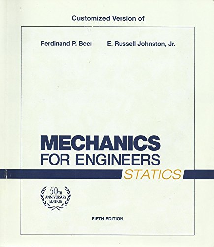 Imagen de archivo de Customized Version of Mechanics for Engineers Statics a la venta por Books From California
