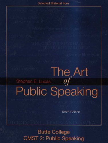 9780077457518: The Art of Public Speaking (Butte College CMST 2: Public Speaking) by Stephen Lucas (2009-08-01)