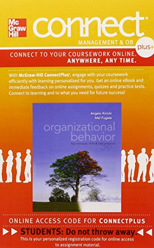 Imagen de archivo de Connect 1-Semester Access Card for Organizational Behavior: Key Concepts, Skills & Best Practices a la venta por Ergodebooks