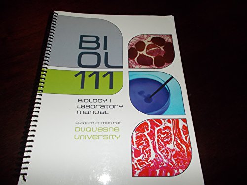 Imagen de archivo de Biology 1 Laboratory Manual for Duquesne Universit a la venta por HPB-Red