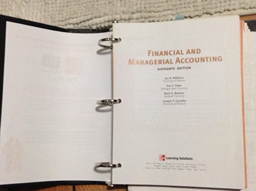 Beispielbild fr Loose-leaf version Financial & Managerial Accounting zum Verkauf von SecondSale