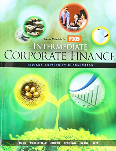 Imagen de archivo de Intermediate Corporate Finance Indiana University F305 a la venta por ThriftBooks-Dallas