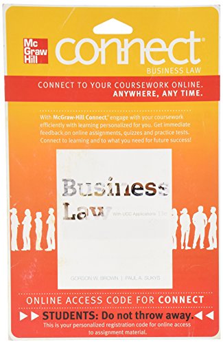 Connect Business Law 2 Semester Access Card for Brown Bus Law (9780077488789) by Brown, Gordon; Sukys, Paul