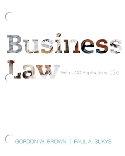 Loose-Leaf for Brown Business Law (9780077488826) by Brown, Gordon; Sukys, Paul