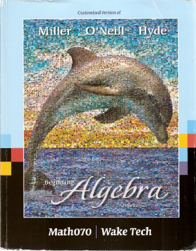 Beispielbild fr Beginning Algebra (Customized Third Edition for Wake Tech Math070) zum Verkauf von HPB-Red