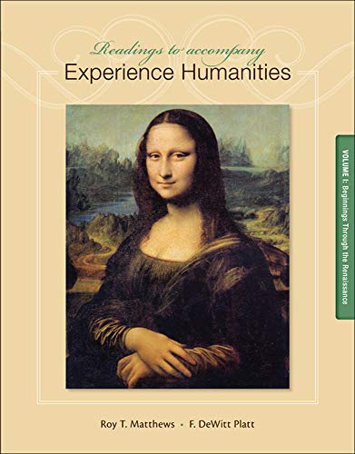 Stock image for Readings to Accompany Experience Humanities Volume 1: Beginnings through the Renaissance for sale by Blue Vase Books