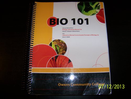 Imagen de archivo de Owens Community College Bio 101 Lab Manual a la venta por Better World Books