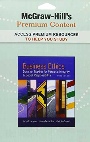 Premium Content Card for Business Ethics (9780077499297) by Hartman, Laura; DesJardins, Joseph