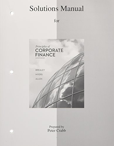 Stock image for Solutions Manual to accompany Principles of Corporate Finance for sale by BooksRun