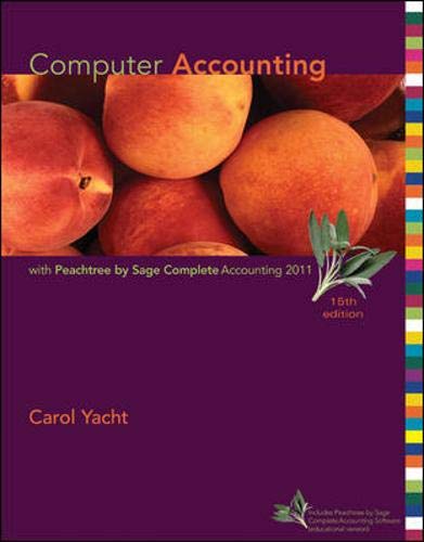 Stock image for Computer Accounting with Peachtree by Sage Complete Accounting 2011 for sale by HPB-Red