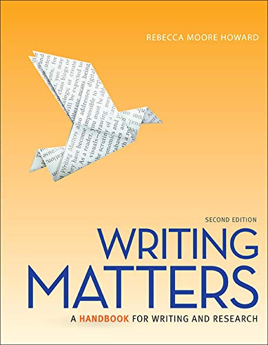 Imagen de archivo de Writing Matters(A Handbook for Writing and Research) a la venta por SecondSale