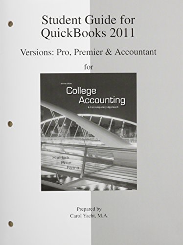 Stock image for Student Guide for QuickBooks Accountant 2011 with QuickBooks Accountan for sale by Hawking Books