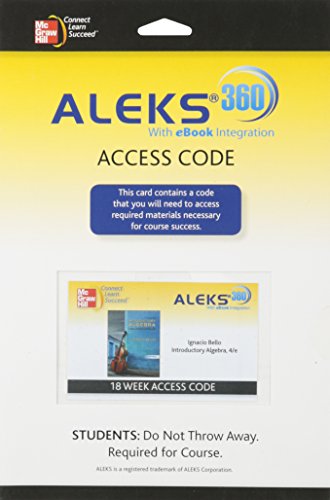 9780077517687: Aleks 360 Access Card Introductory Algebra