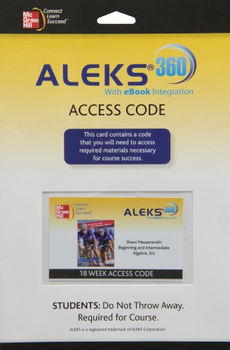 9780077517885: ALEKS 360 Access Card 18 Weeks for Beginning and Intermediate Algebra