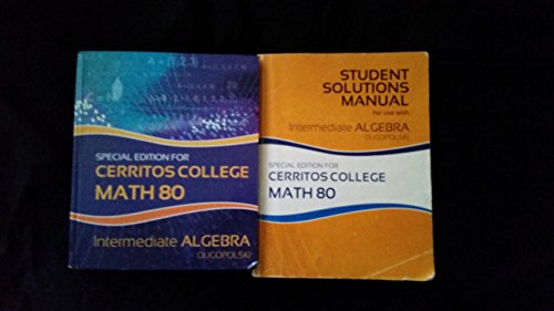 Imagen de archivo de Cerritos College Math 80 7th Edition and Student Solution Manual Books a la venta por Better World Books