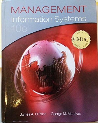 Imagen de archivo de Management Information Systems a la venta por The Maryland Book Bank