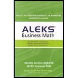 Imagen de archivo de Aleks Business Math Access Card a la venta por BookHolders