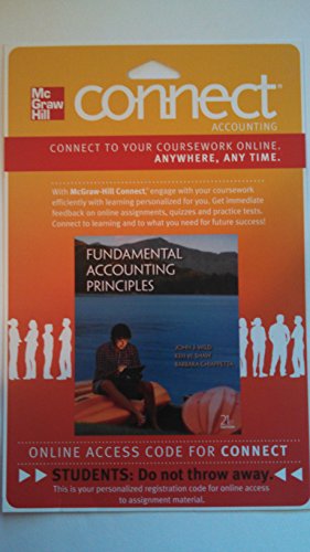 CONNECT ACCOUNTING W/ LEARNSMART 2S AC FOR FUNDAMENTAL ACCOUNTING PRINCIPLES (9780077525064) by [???]